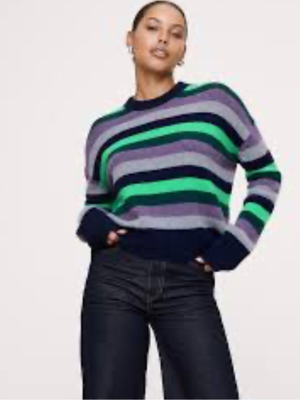 Banana Republic Striped Oversized Cashmere Crewneck Sz Small
Luxurious